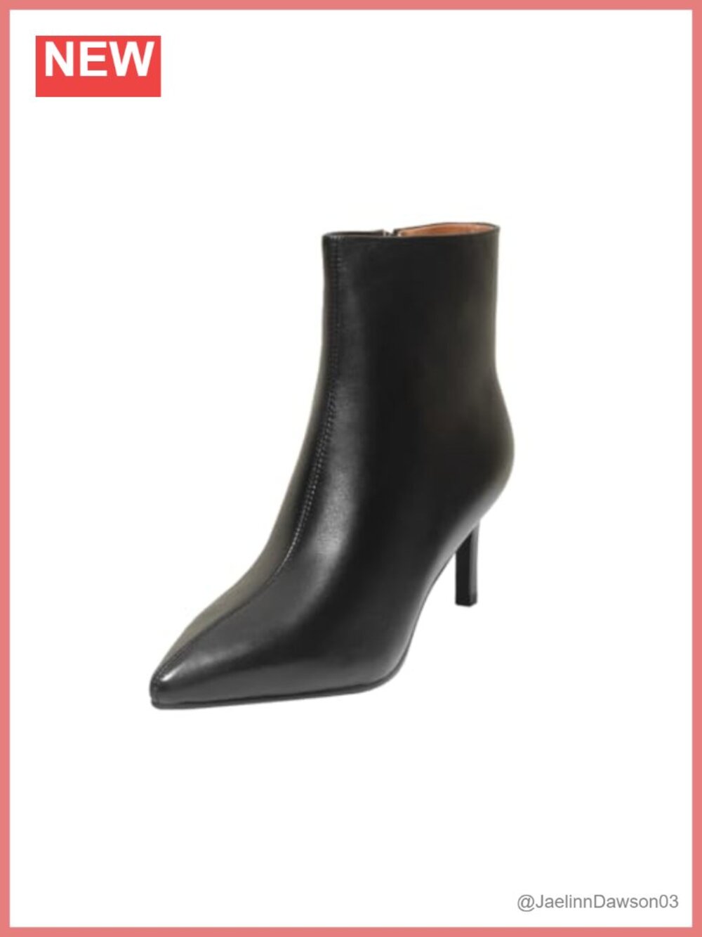Pointed Toe Stiletto Heel Ankle Boots Faux Leather Lined Sheepskin Comfortable